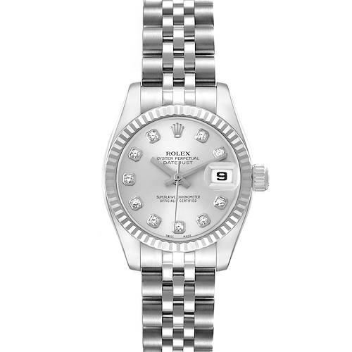 The Rolex Cocktail watch is shown from the front, displaying the face, dial, bezel, and bracelet.