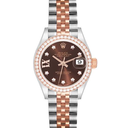 This image shows a front view of a Rolex Datejust watch, highlighting the dial, bezel, and bracelet.