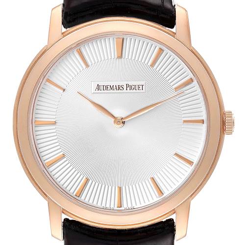 This image shows a front view of the Audemars Piguet Jules model watch, displaying its face, hands, and bezel.