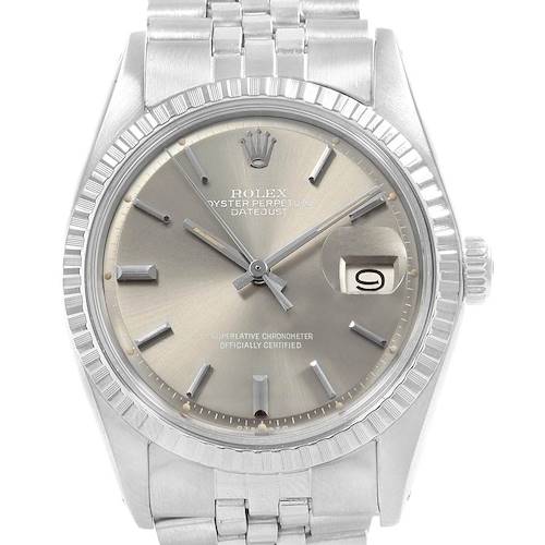 The image shows a frontal view of the Rolex Vintage Collection watch, highlighting its face, bezel, and part of the bracelet.