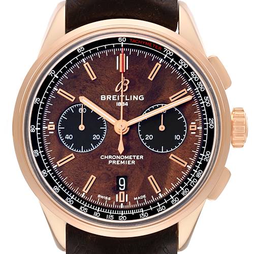The Breitling Limited Series watch is shown from the front, displaying the face, dial, and crown.