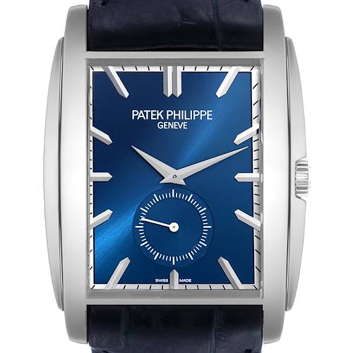 The image shows a front view of the Patek Philippe Gondolo watch, focusing on the dial and bezel.