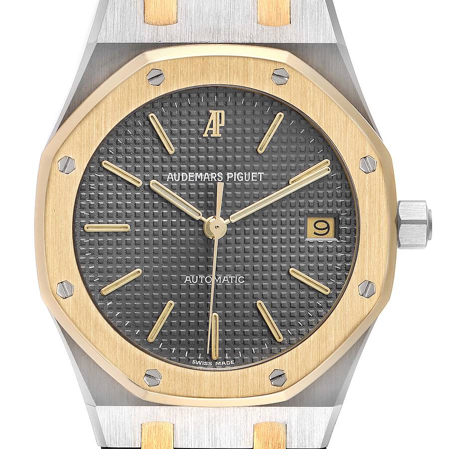 This is a close-up view of the Audemars Piguet Royal Oak, showing the dial, bezel, and part of the bracelet.