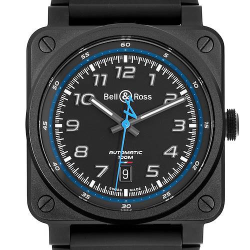 The Bell & Ross Instruments watch is shown from the front, displaying the dial, hands, and case details.