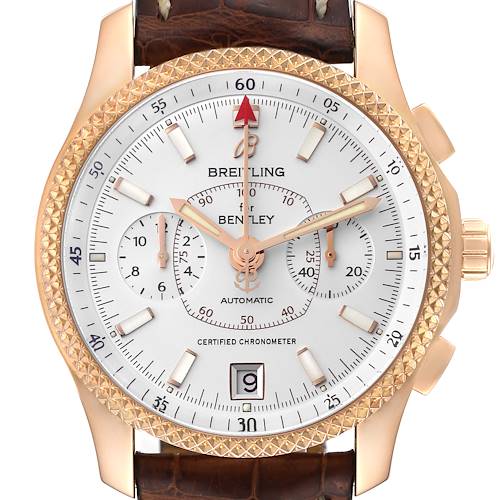 The image shows a front view of a Breitling Bentley Limited Series watch, highlighting the dial, bezel, and straps.